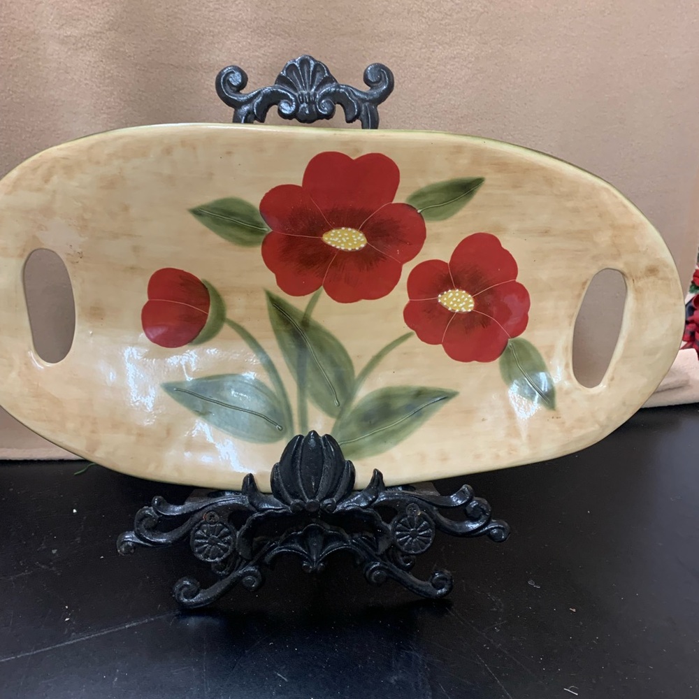 Floral Ceramic Serving Tray